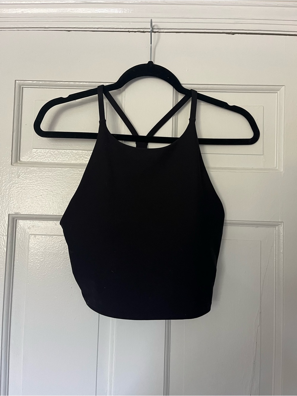 Old Navy Black Strappy High-Neck Crop Tank